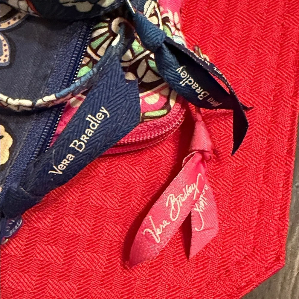 Vera Bradley Pink and Navy Floral Wristlet Trio